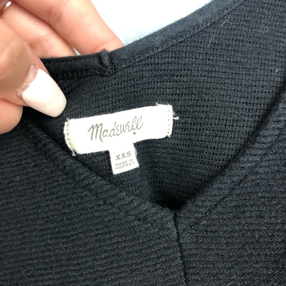 Madewell Texture & Thread Tie Front Tank Top Black - Picture 5 of 8